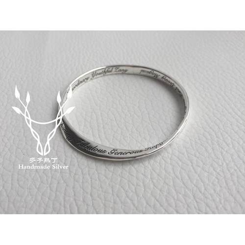 正品s925纯 银莫比乌斯环手镯 纯手工制情作定制 薛 之谦同款侣手
