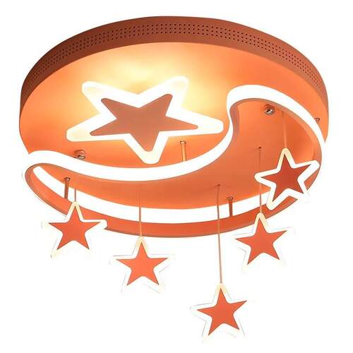 星月吊灯儿童房卧室灯书房灯简约现代星星月亮吸顶灯女孩房间灯