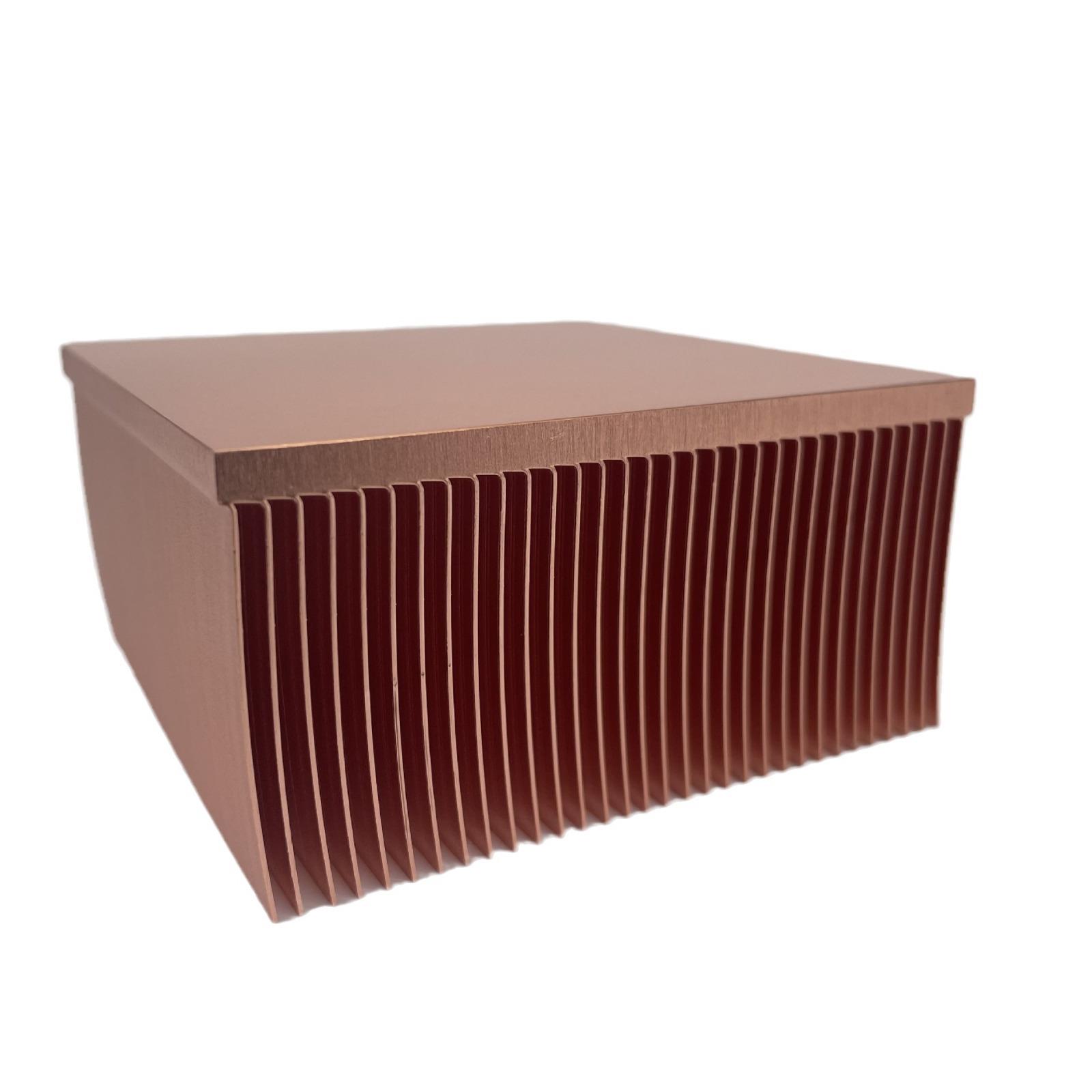 厂家直供铜铲散热片80x80x40mm高密齿铲齿散热器铜工业设备散热