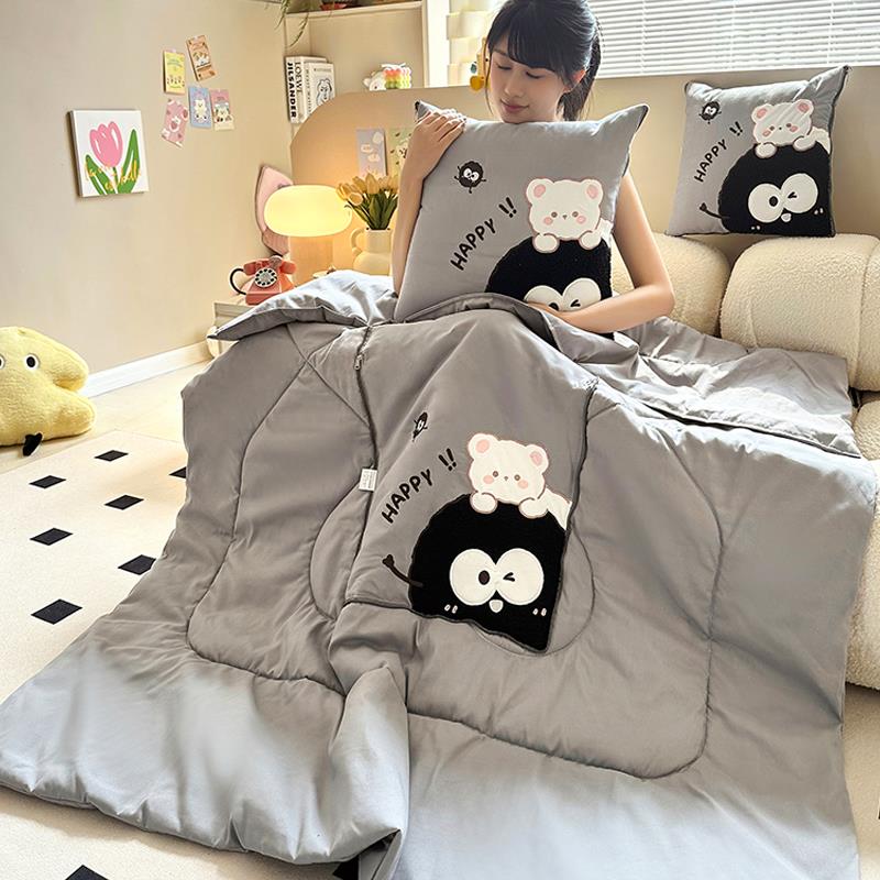 折叠多功能抱枕被子两用办公室午休枕头二合一沙发车载靠垫空调被