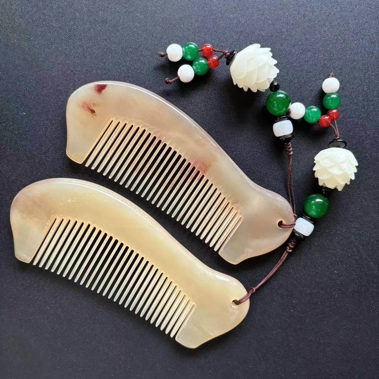 新款直销牛角梳子羊角半圆梳羊角鱼形梳羊角光边梳羊角梳牛角梳子