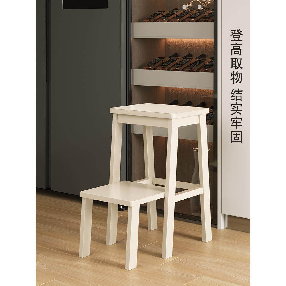 实k1013813木脚踏凳多功能梯凳爬家凳用椅子阶登高楼梯子高凳两步