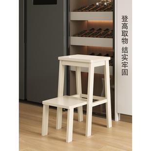 实脚木踏凳多功能梯梯凳家用k1013813椅爬子登高楼凳子高凳两步梯