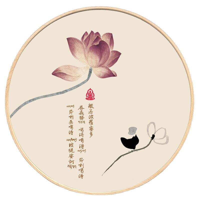 禅意中式玄关装饰画led灯画客厅餐厅背景墙书房莲花心经挂画氛围