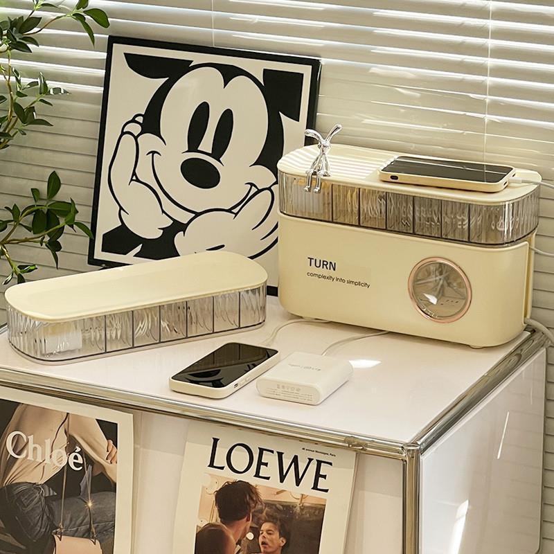 插座收纳盒插板保护插排电视柜盖罩排插电线桌面遮挡数据线神