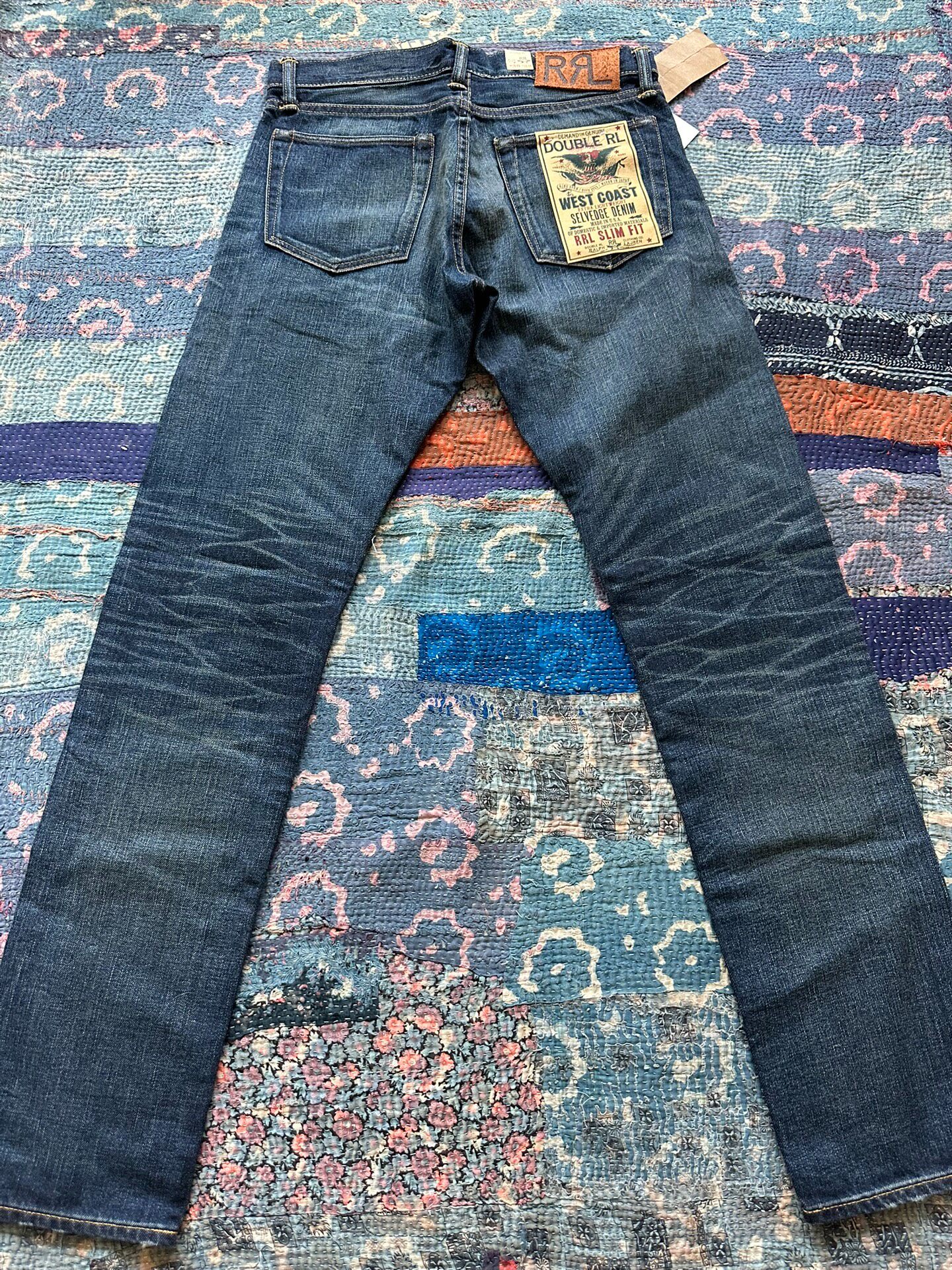RRL Slim Fit Washed Distressed Jeans — front