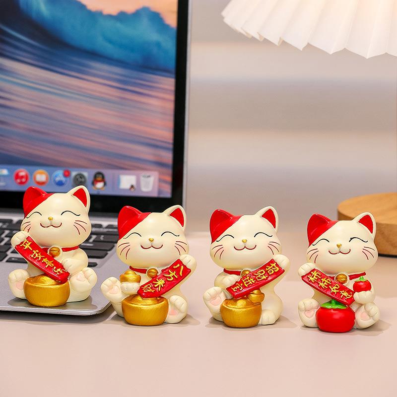 平安文喜乐招财面猫小摆件办公小化桌zcm装饰家居创意礼物猫文创