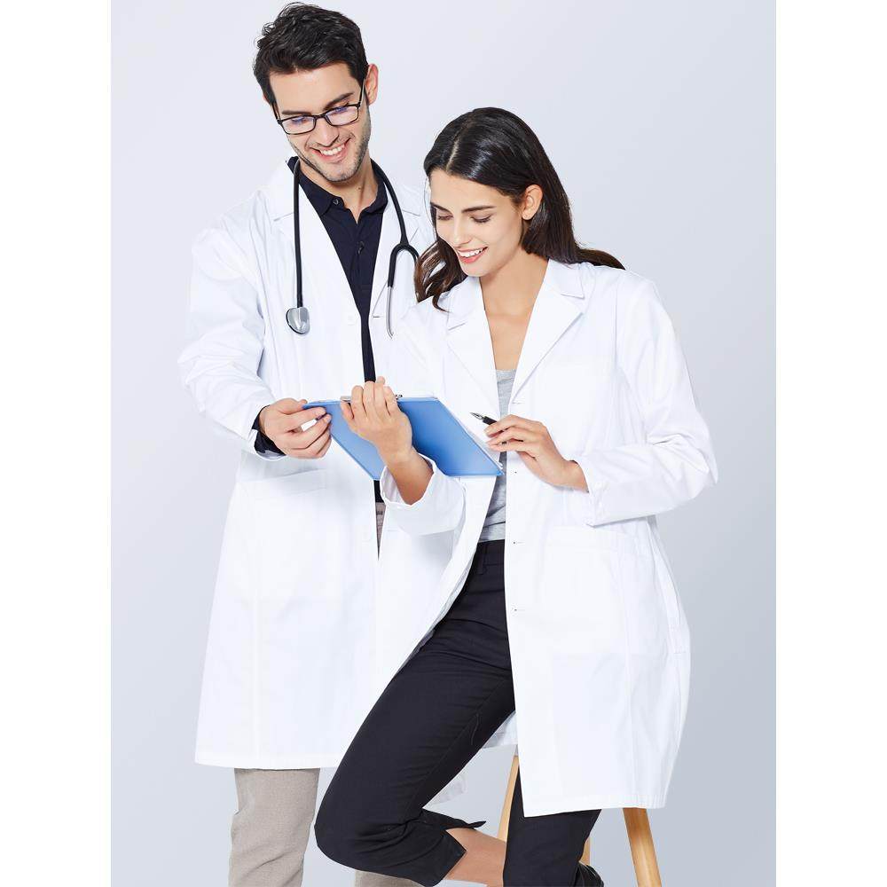 高档安诺纯色白大褂医生服实牙女款护士服验男服科眼科医院工作服