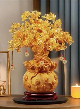 摇钱发财树招财前台乔迁客厅电视柜新年装饰花器新居酒柜