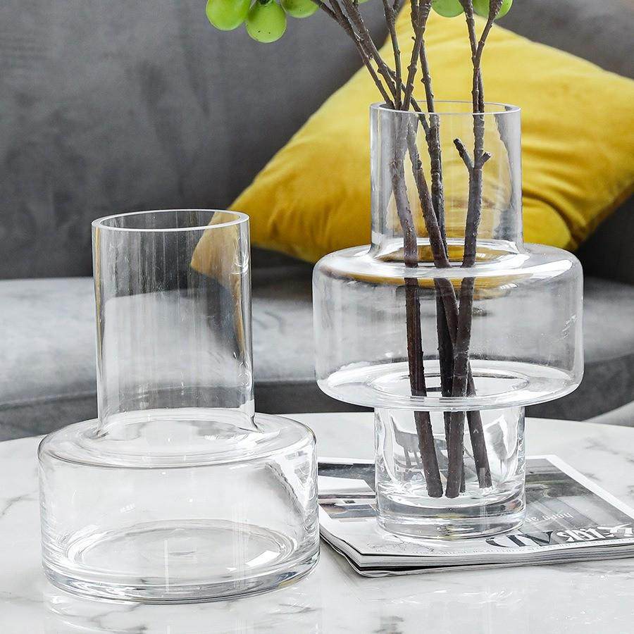 视远透明玻璃花瓶高级感轻奢创意现代插花装饰酒店样板间摆件批发,家居饰品,花瓶,淘宝优惠券,粉丝福利购,淘宝优惠卷