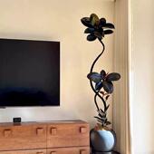 高端轻奢彷真绿色植物黑金刚橡皮树室内客厅落地高级感摆件装 饰品