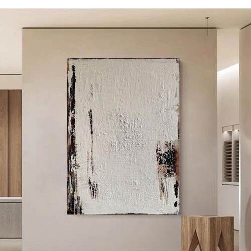 顺92丰手绘抽象油画厅极简装饰画设师玄关计简宿约客肌理民挂画天