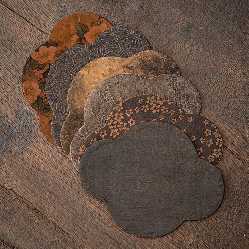 香云纱双面干泡茶席茶壶垫中式禅意复古桌旗桌布茶垫茶道零配布垫