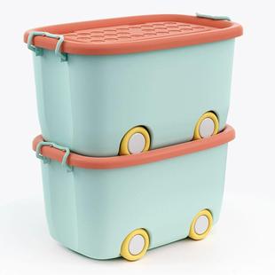 儿童玩具收纳箱筐家用整理宝宝衣服零食储物箱塑料收纳盒萌趣箱子