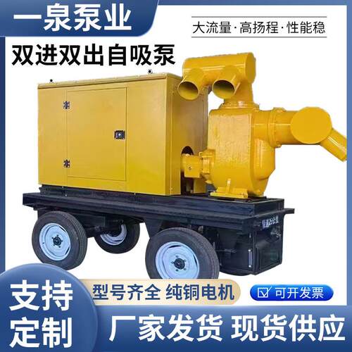 双进双出自吸泵无堵塞大流量工程抢险柴油防汛排水泵农用抽水泵