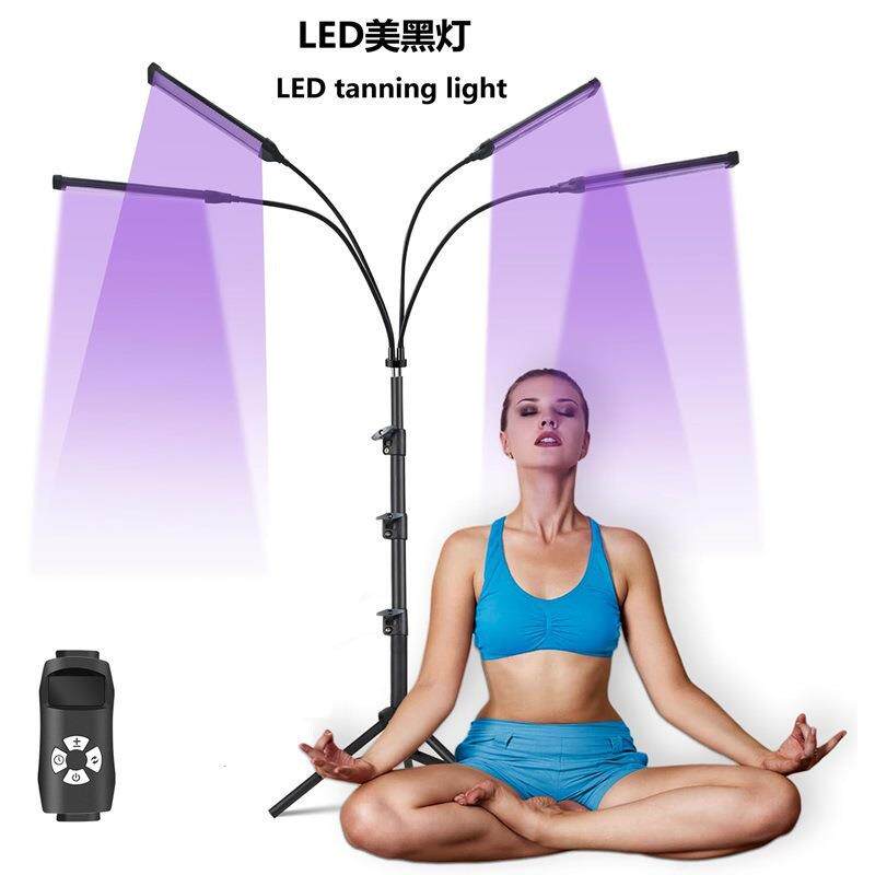 家用古铜色晒肤蓝光日光浴晒黑灯落地三角支架四管紫光美黑灯