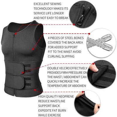 Men Waist Trainer Sauna Vest Fitness Corset Abdomen Slimming