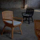 式 真藤椅哈子珀·印休哈珀椅尼藤复古闲单日人椅餐厅餐椅民宿单人