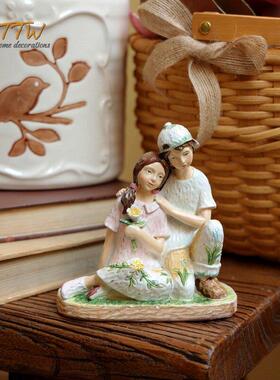 美国乡村情侣情人节毕业季礼物电视柜餐厅家装甜蜜饰品