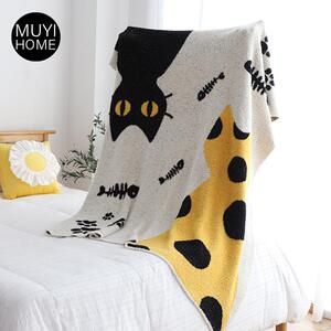 MUYI HOME萌猫半边绒毛毯沙发毯办公室午睡午休毯ins冬季加厚盖毯