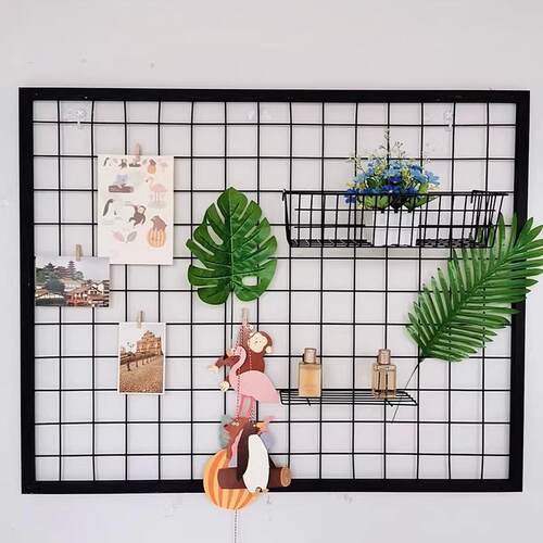网格置物架加粗边框上墙网格片架挂装饰品展架幼儿园展小商品货架