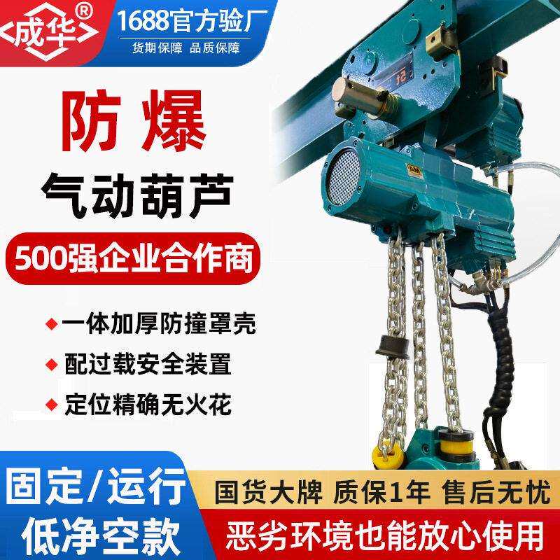 煤矿化工气动葫芦0.5t1T2T吨6m9M12米气动提升机防爆气动葫芦