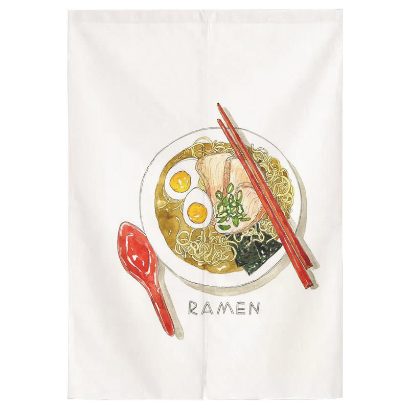 定制面馆门帘面条店铺装饰遮挡布艺隔断面条广告半挂帘包邮送杆