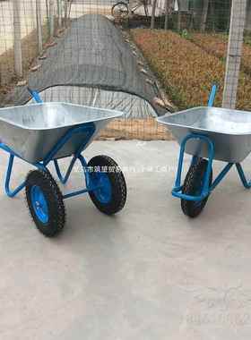 A独SHU轮小推车工地用沙建筑翻土斗垃圾搬农运花园人力双手推轮车