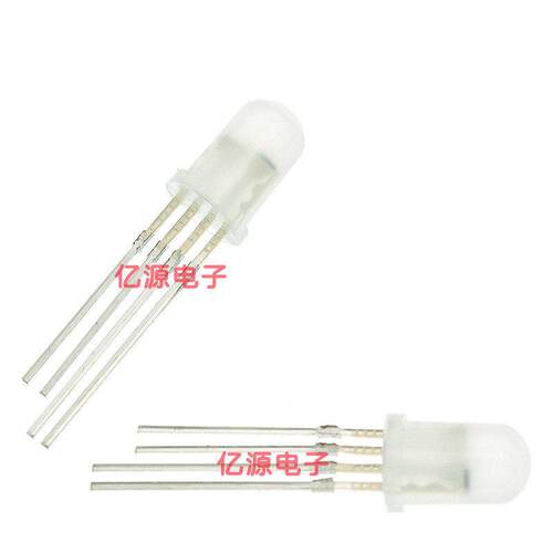 包邮F/5mmRGB直插幻彩WS2812B内置IC可编程5V插件灯珠直插全彩LED
