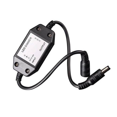 鱼缸灯用单色线上调光器灯带旋钮开关控制器12V-24V两头公母DC头