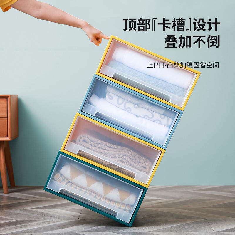 禧天G5010D63龙柜料收纳可叠塑加单层柜抽抽屉式大号透明屉式储物