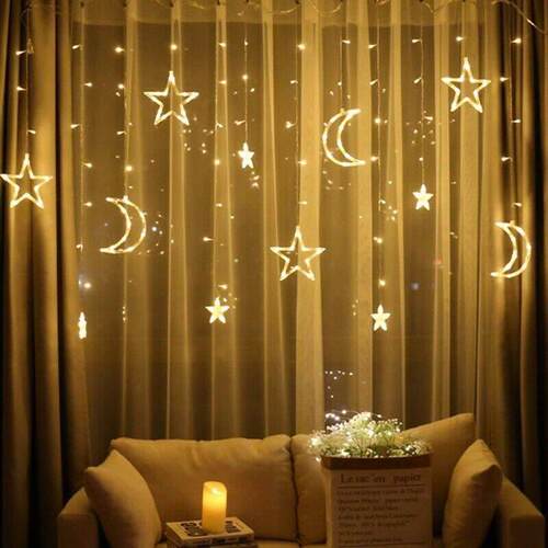 3.5m LED Christmas Lights Moon Star Lamp String Ins Decor
