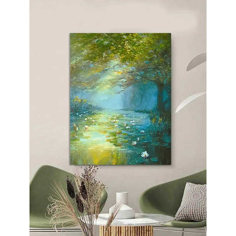 莫奈睡莲世界名画风景玄关挂画大气艺术花卉客厅沙发背景墙装饰画,家居饰品,现代装饰画,淘宝优惠券,粉丝福利购,淘宝优惠卷