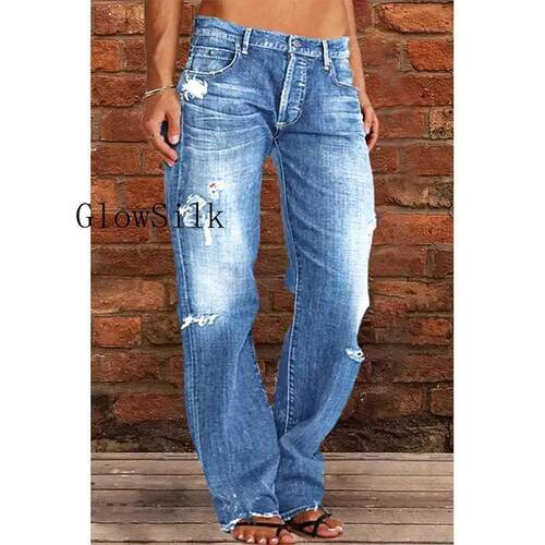 D 90141 Womens Slim Fit Flared Jeans 修身显瘦喇叭裤