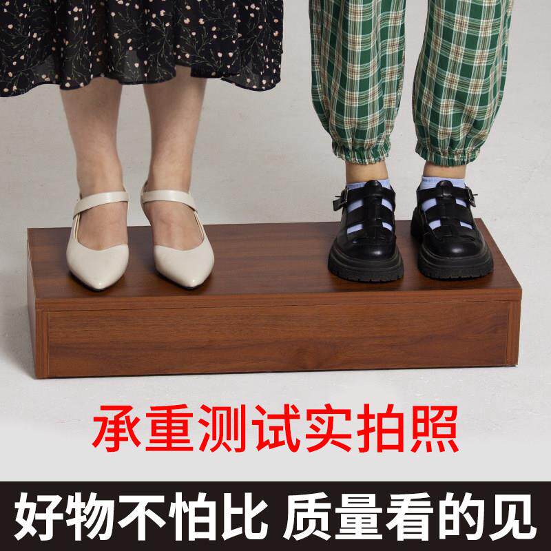 实木垫脚凳台阶脚踏增高地台厨房垫高脚踏板办公室踏脚神器可定制