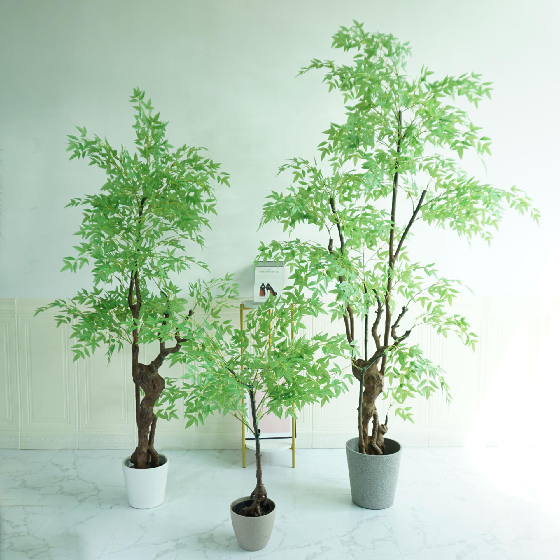 北欧仿真植物南天竹四季竹软装绿植造景橱窗室内落地大型盆栽盆景