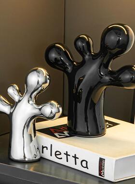 示书样间房桌面摆件组合展柜书柜板子书架软装饰品轻奢高档脚丫轻