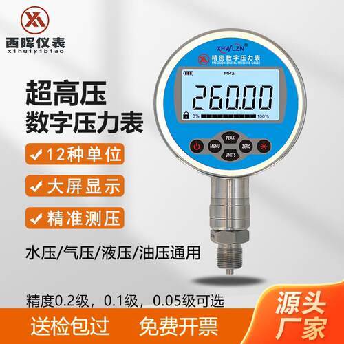 西晖500MPa/400MPa/300MPa/200MPa数字压力表高精度可达0.05级