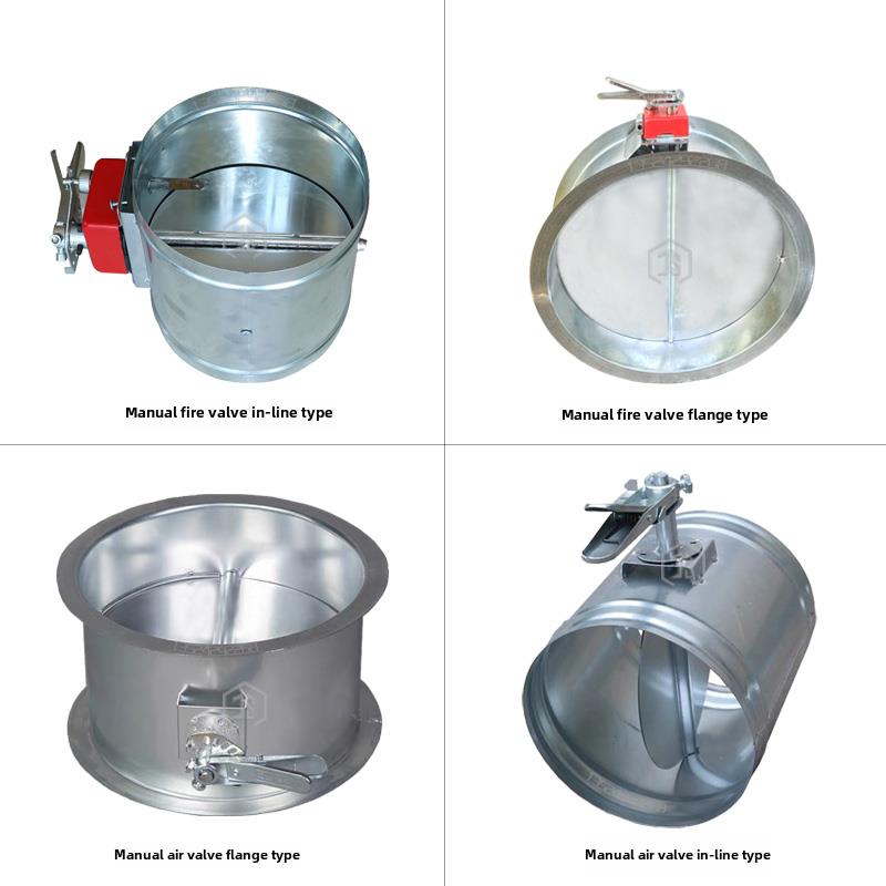 手动风量控制阀镀锌马口铁圆塞风阀通风管道蝶阀304不锈钢