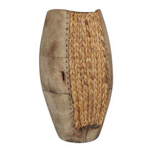 花瓶厂家装饰泡桐器皿搭织花桶蒲草摆件制作销售手工混编和