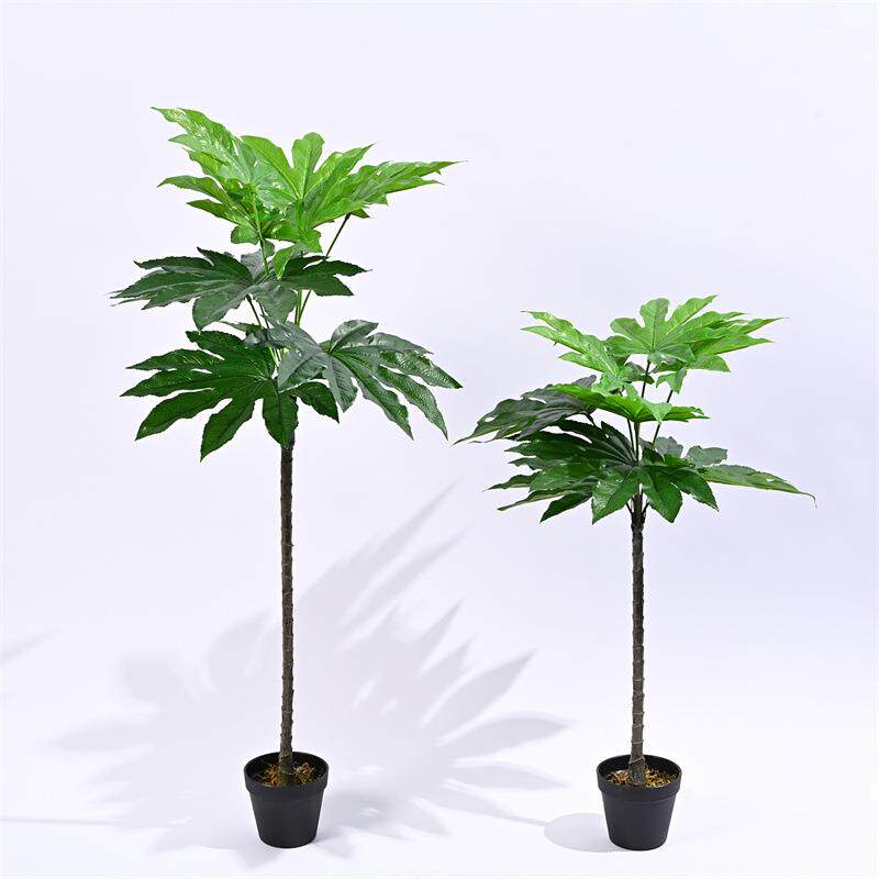 室内装饰仿真植物富贵八角金盘仿真树盆栽酒店摆设家居软装摆件盆