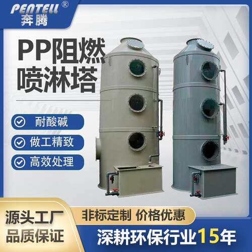 pp喷淋塔阻燃喷淋塔洗涤塔玻璃钢脱硫塔工业酸雾废气处理设备