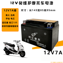 适用钱江蓝宝龙qj150-17a125t-3a摩托车，电瓶125踏板车蓄电池12v