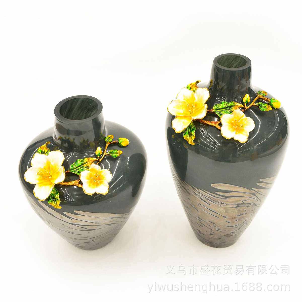 新款珐琅彩琉璃玻璃花瓶创意艺术花瓶客厅摆件水培插花器现货批发