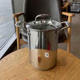 德国18/10不锈钢芦笋锅配炸蓝大容量省油小炸锅煮义大利面 面汤锅