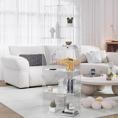 5341现代简约亚力落客地书架厅多层展克示架收纳置物子轻奢书柜酒