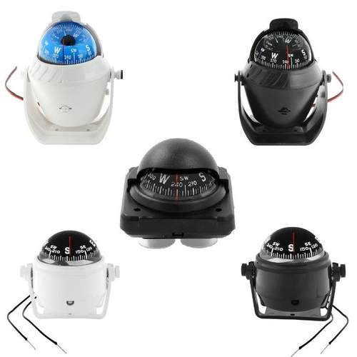 LC-550越野车房车用多功能带支架车载指南针游艇渔船用黑白色指南