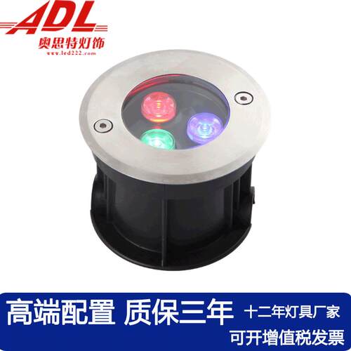 led水底地埋灯防水泳池喷泉景观灯不锈钢浴池射灯3W56W9W水底景观