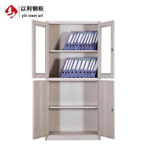 办公室钢制文件柜器半玻璃门财务凭证体C026柜等械皮铁资料档案柜