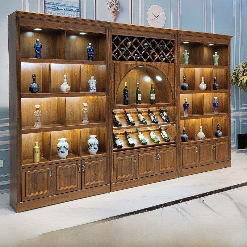 2025新型实木烟酒展示柜便利店背柜超市酒柜展示柜客厅茶柜定制图片